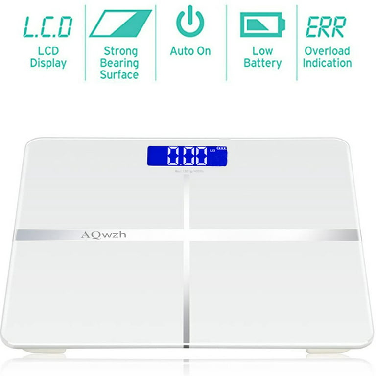 Premium Glass Ultra Thin Bathroom Scale Large LCD Display Easy to