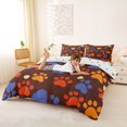 thumbnail image 3 of Homewish Vintage Paw Print Duvet Cover Queen,Brown Queen Bedding,Polkadot Reversible,3pcs,1 Duvet Cover and 2 Pillowcases, 3 of 6
