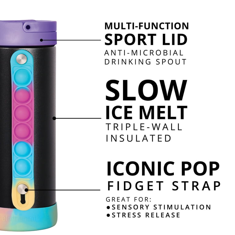 14 oz Iconic Kids Fidget Pop Water Bottle, Triple Wall Vacuum Insulate –  Puppipop