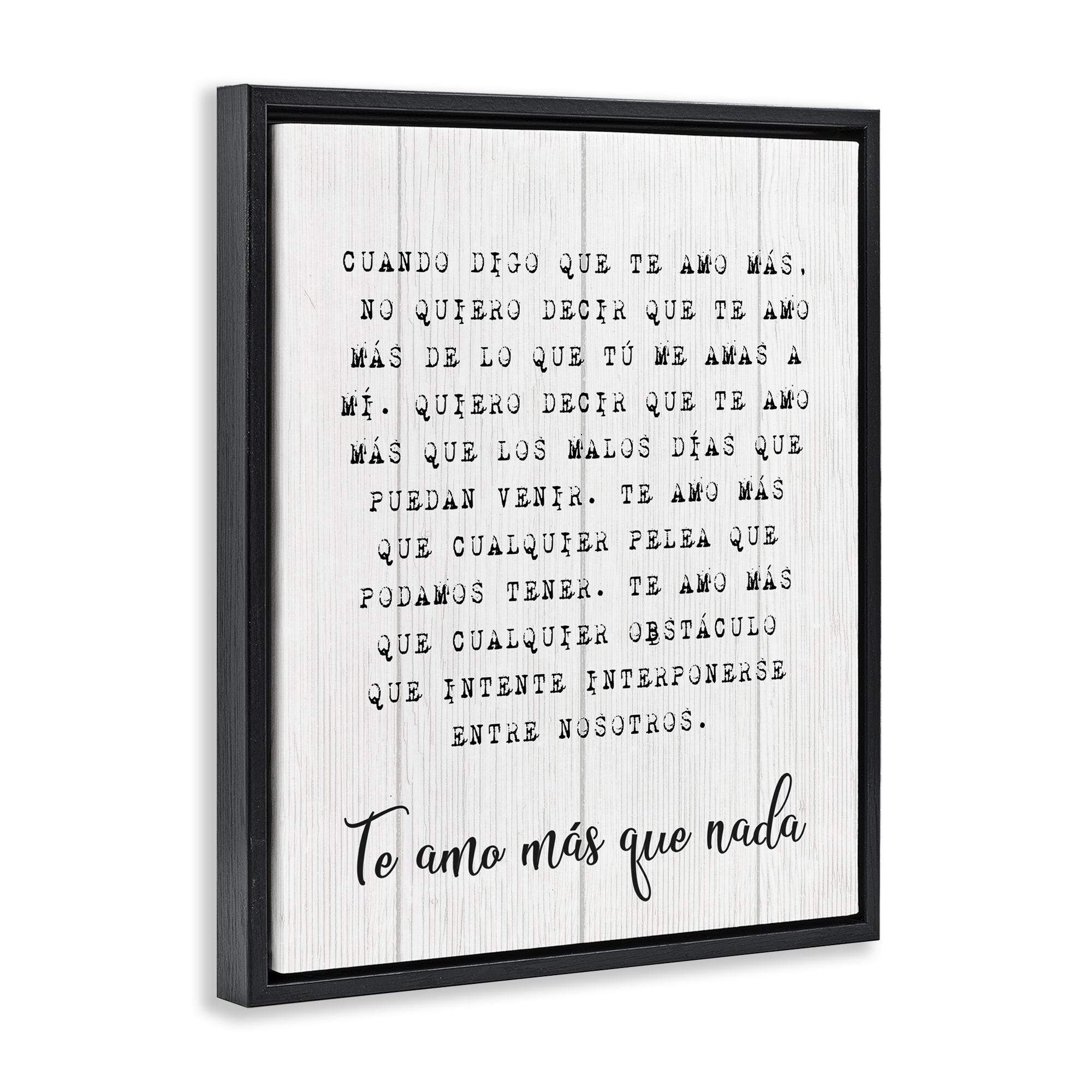 Stupell Industries Te Amo Sin Límites Inspirational Quotes & Sayings Painting Black Floater Framed Art Print Wall Art, 17 x 21