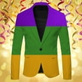 thumbnail image 2 of Mens Christmas Blazer Xmas Party Dinner Prom Printed Suit Jacket One Button Cotton Casual Sports Coats with Pockets, 2 of 3