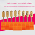 thumbnail image 3 of Cabezal de pulido de uñas de acero de tungsteno, taladro eléctrico dorado, herramienta para quitar uñas y pulir, 3 of 6