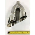 thumbnail image 5 of Wesdon Automotive Dual Exhaust Tip 4" Outlet 3" Inlet 16" Long Slant Polished Stainless Steel, 5 of 12