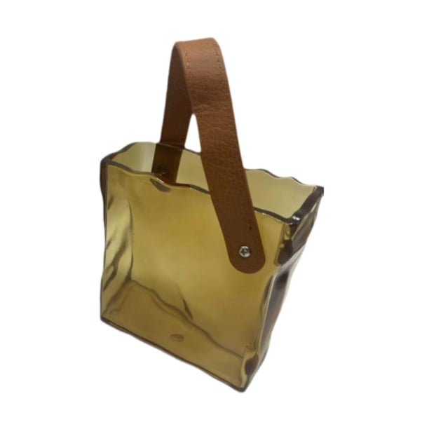 Jarrón con forma de bolso, hecho a mano, para decoración del hogar, ideal para eventos, comedores y oficinas. Marrón