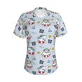 thumbnail image 2 of Uemuo Swimming Shark Printed Women's Classic V-Neck T-Shirt - Soft, Breathable, Moisture-Wicking, Perfect for Casual, Office, Travel, and Everyday Wear-X-Large, 2 of 5