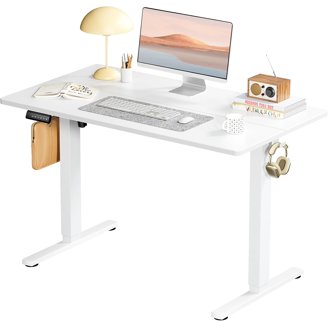 Vari ComfortEdge 48x30" Electric Standing Desk - Height Adjustable, Memory Presets, 220lb Capacity, Reclaimed Wood