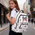 thumbnail image 4 of Yspwyqan American Flag Star Bow School Backpack for Kids Teens, 600D Polyester Lightweight Bookbag, Multi-Pocket Fits 15.6 Laptop, Front Pocket for Elementary Middle High, 4 of 7