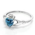 thumbnail image 3 of Gem Stone King 10K White Gold Ring Persian Blue Moissanite Diamond (0.86 Cttw), 3 of 6