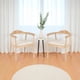 thumbnail image 5 of Ilios Innova | Conjunto de 2 Sillas Nórdico de Comedor con Reposabrazos, Asiento Beige Acolchado PU y Estructura de Madera Natural, Diseño Moderno y Minimalista, 5 of 9
