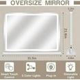 thumbnail image 3 of Vanity Mirror with Lights, 32" x 22" Large Lighted Vanity Mirror with Dimmable 3 Modes, LED Makeup Mirror, Touch Screen Control, USB Charging Port, Tabletop or Wall-Mounted, 3 of 7