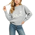 thumbnail image 2 of Rvasteizo Toddler Baby Girls Boys Long Sleeve Sweatshirt Crew Neck Letter Embroidery Knit Warm Sweater Top for Boys Girls 0-9Years, 2 of 4
