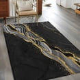 thumbnail image 3 of 3'x5' Area Rugs, Black Marble Indoor Outdoor Area Rug for Living Room Bedroom, Gold Abstract Vintage Modern Grey Art Washable Bathroom Rugs Kitchen Floor Carpet Mats Home Decor Aesthetic, 3 of 8