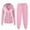 *Pink, variant on VBVC Women's 2 Piece Zip-Up Hoodie Set,Ladies Drawstring Jacket and Jogger with Pockets, Lightweight Sweatsuit For Women,Blue,Size XXL