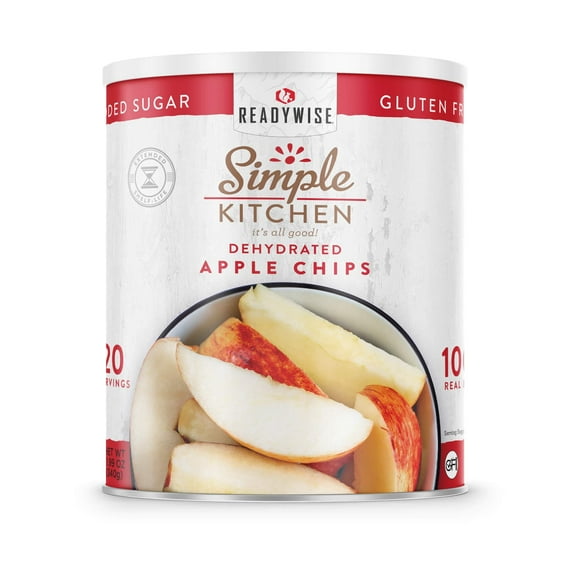ReadyWise Simple Kitchen Dried Apple Chips, 11.99 oz Can