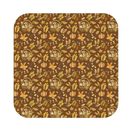 

Matuu Vintage fall harvest basket for Cup Coasters Set of 6 Leather Coasters Desk Coasters for Office Measures 4” x 4” Square
