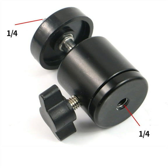 Adjustable Ball Head Adapter with 1/4 & 3/8 Screw for DSLR Camera Tripod