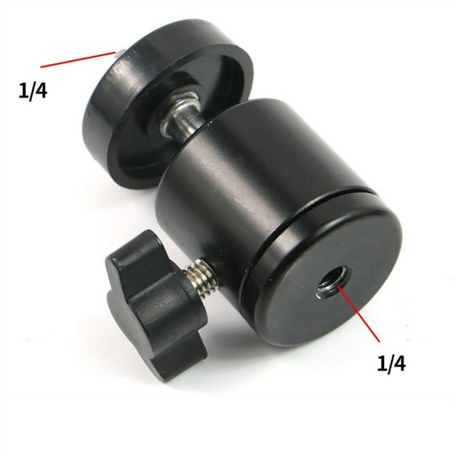 Mosiee Adaptateur de Tête de Boule Portable de Haute Qualité Ajustement d'Angle Rotation 1/4 360 Degrés Vis 3/8 pour Support de Micro de Caméra Reflex