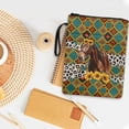 thumbnail image 4 of HELLHERO Horse and Sunflower Zipper Bag Book Cover Sleeve Pouch for Waterproof Book Cover Carrying Case Polyester Fabric with Decorative Design and Zipper, 4 of 8