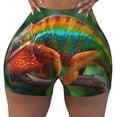 thumbnail image 2 of Balery Chameleon Pantalones cortos de entrenamiento estampados para mujer, sin costuras, ajustados, para gimnasio, yoga, correr, deportes, ejercicio activo, fitness.-Large, 2 of 8