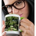 thumbnail image 2 of 3dRose, Louisiana, New Orleans, Vacherie. Oak Alley Plantation, old oak trees., 11oz Two-Tone Green Mug, 2 of 7