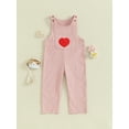 thumbnail image 2 of Bslissey Little Girls Corduroy Overalls Toddler Girl Sleeveless Heart Pattern Jumpsuit with Pocket Kids Casual Romper Pants Daily Clothes 2T 3T 4T 5T, 2 of 8