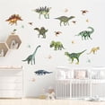 thumbnail image 2 of Cateissary Juego de 4 piezas de pegatinas de pared de dinosaurio ligeras, buena adherencia, parche profesional de dibujos animados, habitación de Decoración del hogar, 2 of 5