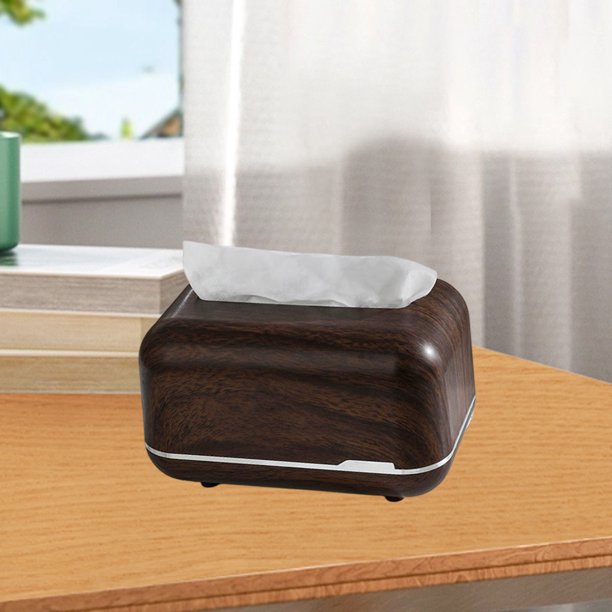 Organizador de caja de pañuelos | Plástico compuesto de estilo escandinavo | Tapa de cajón amarilla transparente | Mesa de centro para el hogar moderno y almacenamiento de oficina | 18x12x10.9cm | 1