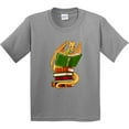 thumbnail image 3 of Inktastic Well-read Cute Gold Dragon Reading Books Youth T-Shirt, 3 of 5