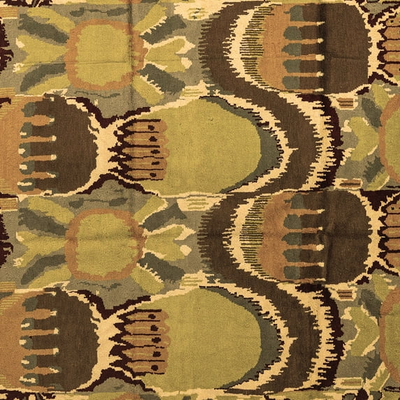Ahgly Company Indoor Square Abstract Brown Modern Area Rugs, 6' Square