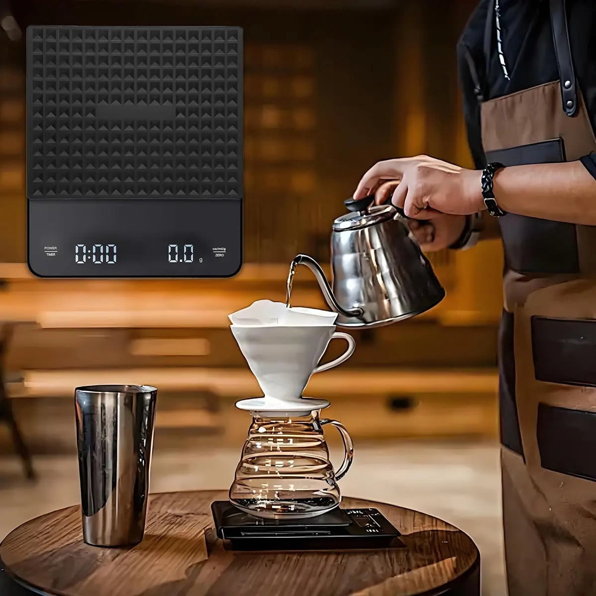 Digital Kitchen Scale, Rechargeable Coffee Scale A