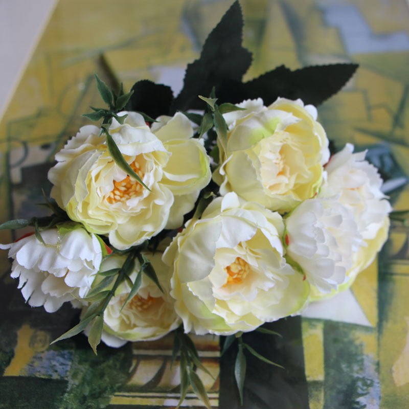Silk Peony Artificial Fake Flowers Bunch Bouquet Home Wedding Partys Decor USA 