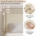 thumbnail image 5 of VECELO Full Bed Frame with 4 Storage Drawers (Wheeled) and Tufted Upholstered Adjustable Headboard Platform Bed, Beige, 5 of 10