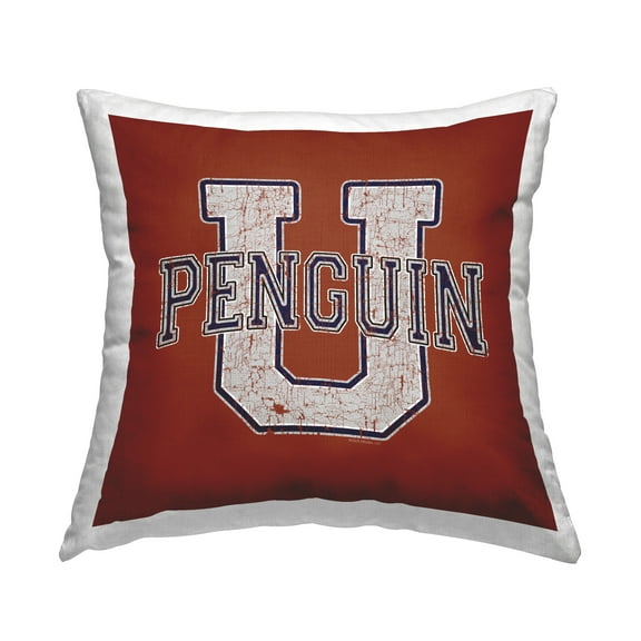 Stupell Industries Penguin U Varsity Decorative Printed Throw Pillow Design by Spirit Animals/Life Is High.