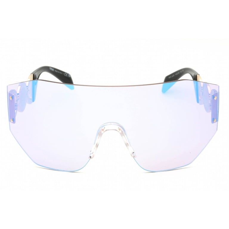 LAST DAY LISTED$VERSACE Oversized Rose Mirrored Medusa Aviator Sunglasses Versace Oversized Sunglasses w Pink Mirror Sil Lenses  main image 3
