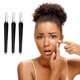 thumbnail image 4 of Set of 3 blackhead tweezers acne bumps stainless steel bumps extraction tool for removing blackheads acne whiteheads acne bend (black), 4 of 4