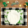 thumbnail image 4 of St. Patrick''s Day Placemats 12x18 Inch Set of 4 Buffalo Plaid Shamrocks Table mats Farmhouse Rustic Holiday Kitchen Dining Table Decoration for Indoor Outdoor Dinner Party Décor GP116-18, 4 of 6