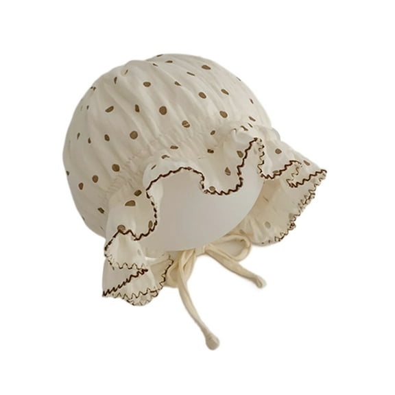 RYUJNDK Baby Sun Hat Lace Earflap Hat Little Girl Infant Cotton Bonnet Princess Baby Sun Protections Hat