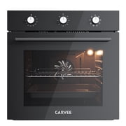 Electric Single Wall Oven, 24" Built-In Electric Oven with 8 Baking Modes, 3000W 2.5Cu.Ft Triple-Layered Glass Door Electric Wall Oven with Mechanical Knobs Control for Kitchen