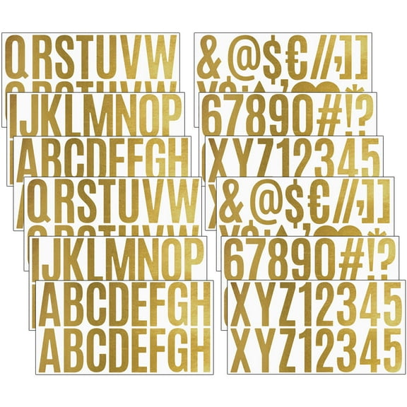 Raindrops  12 Pcs Letter Stickers Trash Can Poster Letters Small Golden