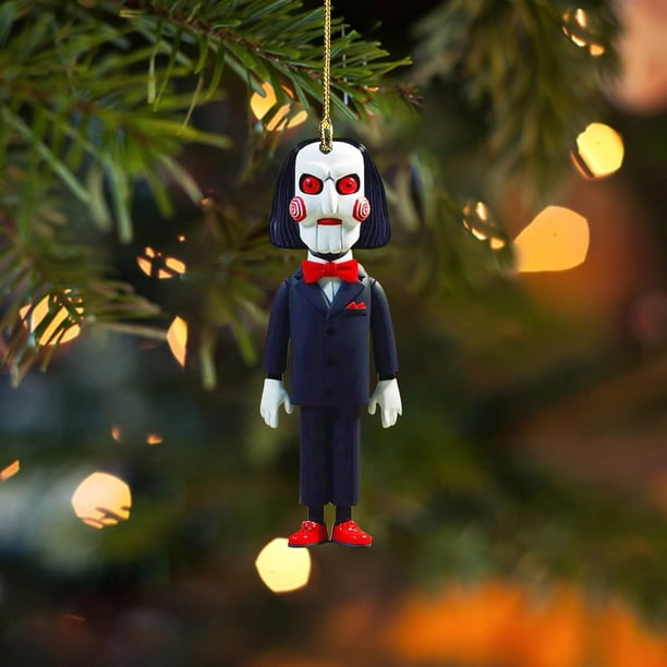 Adornos para árbol de películas de terror, adornos colgantes creativos de terror para Halloween, adornos colgantes de terror para coche, mini adornos para árbol de Halloween, adornos navideños para de