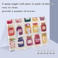 thumbnail image 3 of Yayeee Toggle Light Switch Wall Plate 2-Gang 4.56"x4.48" Decorative Outlet Cover, Colorful Jam, 3 of 7