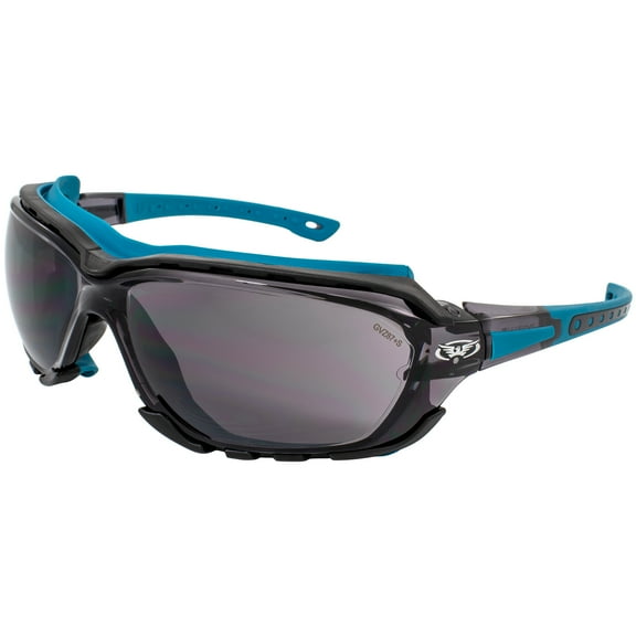 Global Vision Octane Anti-Fog Sport Motorcycle Sunglasses Red Frame w/ Smoke Lenses (Blue)