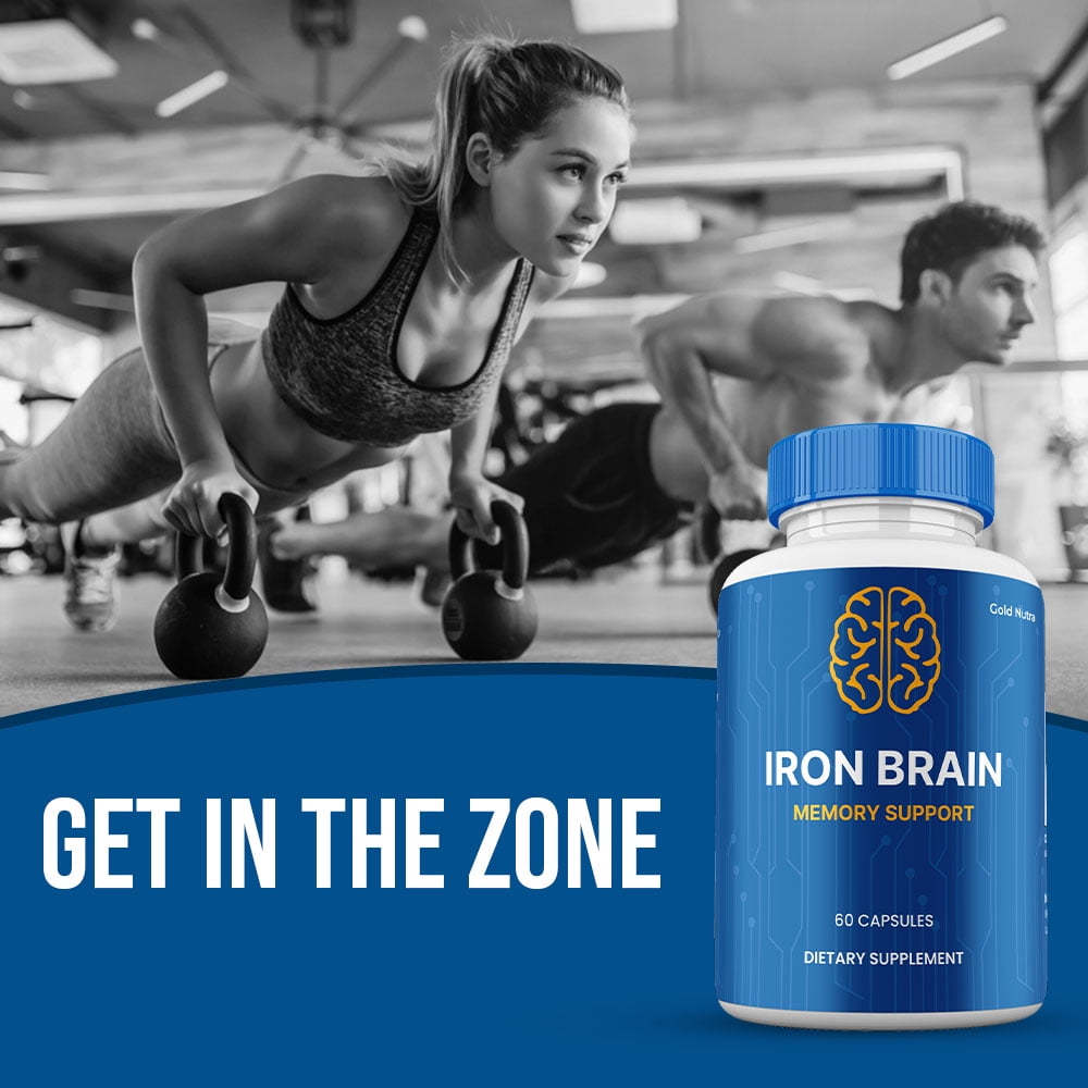 Iron Brain Capsules, Maximum Strength Pills Cognitive and Brain, IronBrain Supplement for Neuro Health (5 Pack)
