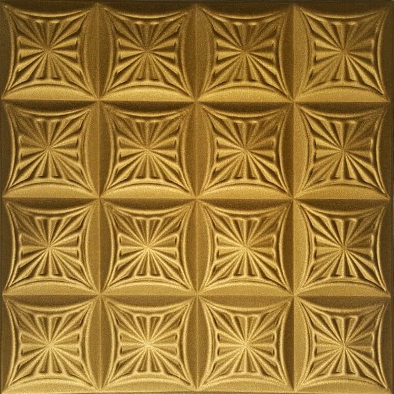 Ceiling Tiles, Glue Up 20" x 20", Styrofoam, KARAGANDA Metalic GOLD, 10 Pieces