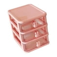 thumbnail image 3 of Organizador de escritorio DYNWAVEMX Portalápices giratorio con cajones transparentes Decoración conejo lindo Rosa 3 capas, 3 of 8