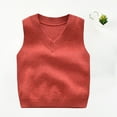 thumbnail image 4 of Odeerbi Infant Boys Girls Knit Sweater Vest Winter Warm Sweater V-neck Solid Color Sweater Cardigan Cotton Clothes Watermelon Red 6-12 Months, 4 of 4