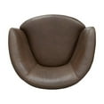 thumbnail image 3 of Pemberly Row Vintage Brown All Italian Leather Swivel Club Chair, 3 of 9