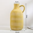 thumbnail image 2 of Ceramic Flower Vase，Handmade Vertical Stripes Painted Vase，Rustic Home Decor  for Fireplace Kitchen Living Room Centerpieces, 2 of 10