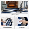 thumbnail image 6 of Blue Grey White Rugs For Living Room, Stripes Wave Rugs For Bedroom, Ultra Soft Non-Slip Short Pile Carpet For Kids Room Under Kitchen Table Office Bedside, 6 of 7