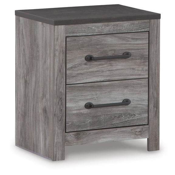 Signature Design by Ashley Contemporary Bronyan 2 Drawer Nightstand, Dark Gray